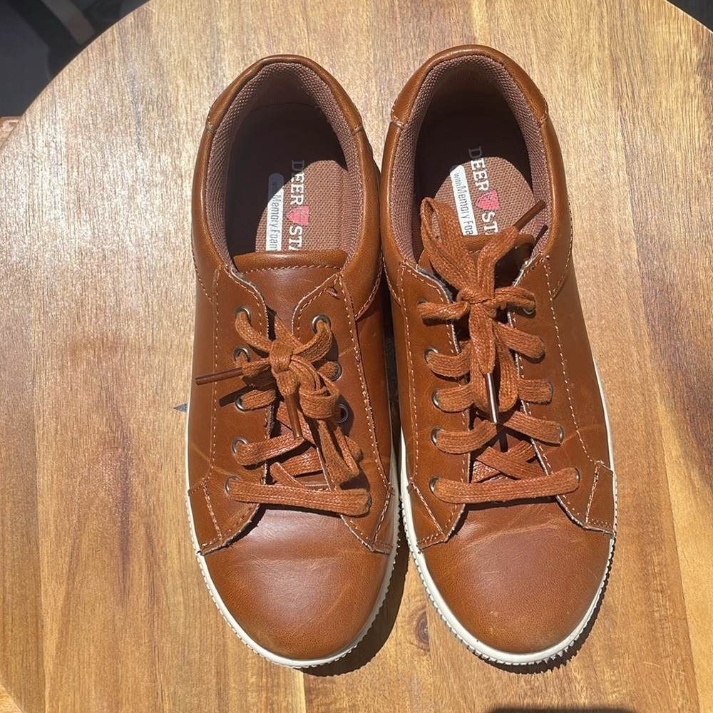 Deer Stags Kane Boys' Sneakers Dark Cream Tan Size 5 - Picture 6 of 9
